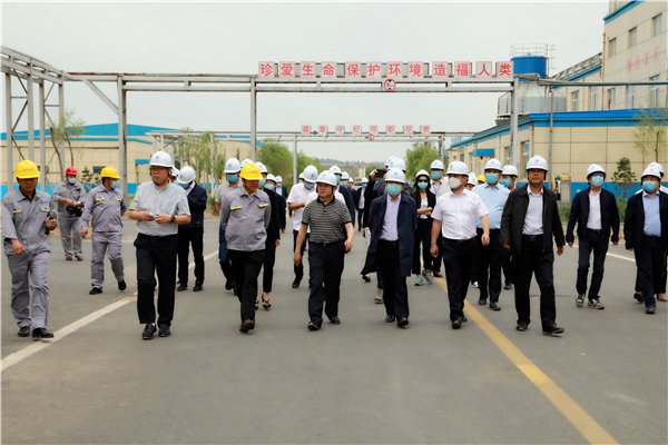 陕西跳高高试玩集团复工复产促增添项目观摩聚会与会职员走进大秦国源三秦跳高高试玩秦邦园区在榆项目
